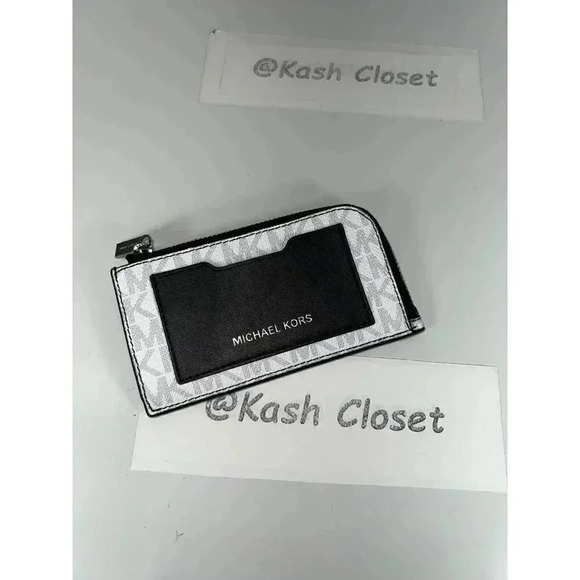 New Michael Kors Mens Cooper Logo Zip-Around Wallet -Bright White - Picture 1 of 5